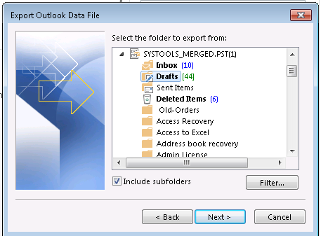 export to pst