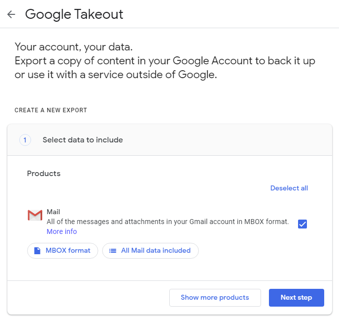 export gmail emails mbox