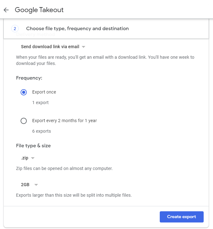 select file type and size