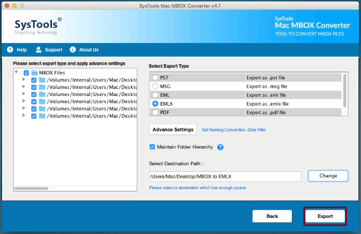 export mbox to emlx