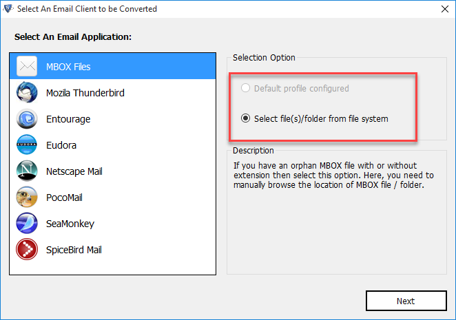 scanning options