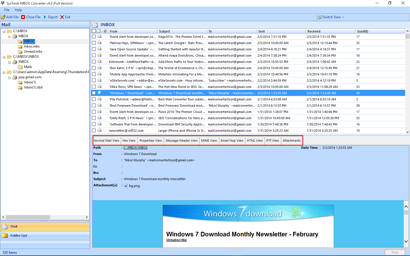 MBOX to Outlook 4.0